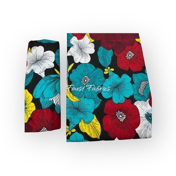 Ankara Fabric African Print Fabric Ankara Fabric By The Yard 100% Cotton Fabric - Picture 1 of 4